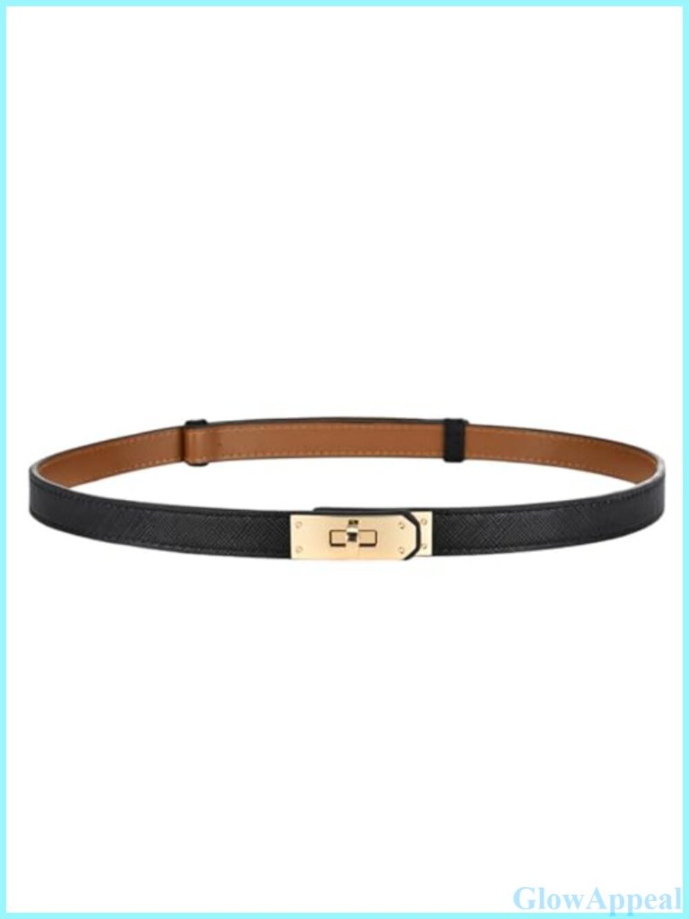 Skinny Belt Metal Turn Lock Adjustable Waist for Dresses Jeans Pants